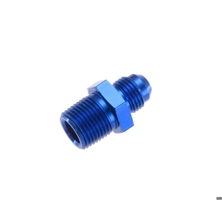 Redhorse ADAPTER FITTING 8 AN Male To 12 NPT Male Straight Anodized Blue Aluminum Single 816-08-08-1